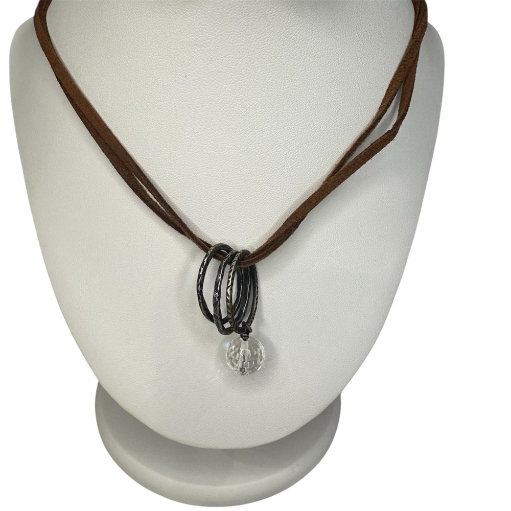 Pre-owned Sabika classics leather cord choker necklace